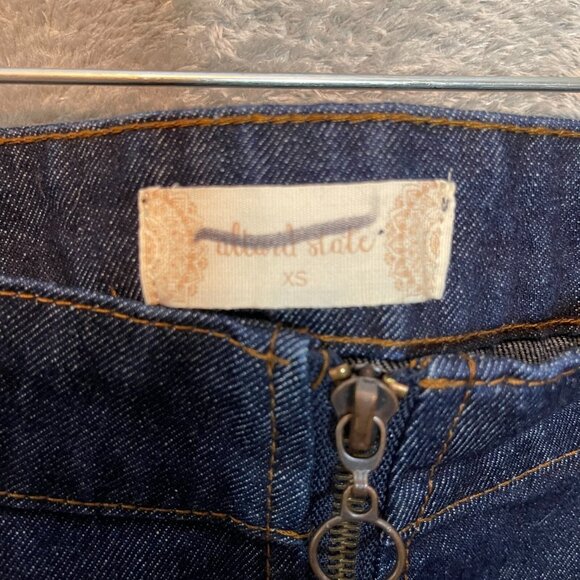 Altard State Women Y2K Bratz Dark Wash Zip Front A Line Mini Denim Skirt XS - Picture 5 of 10